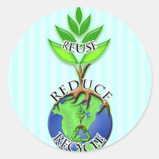 地球の根の上の木のステッカー ラウンドシール (正面)