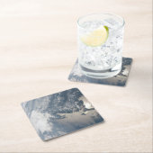 地球の水に輝く。 スクエアペーパーコースター (インサイチュ)