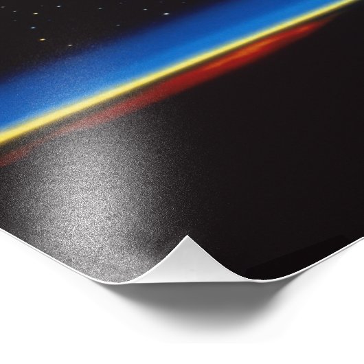 地球の水平線上の衛星のイラストレーション フォトプリント (角)