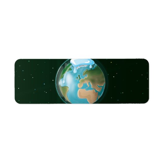 地球の氷の融解。 ラベル (正面)