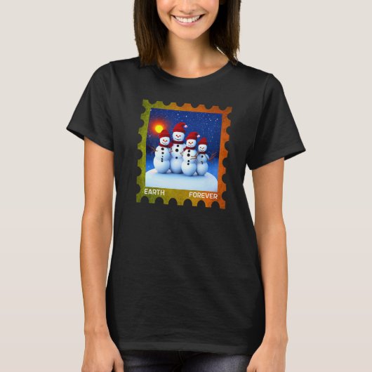 地球の永遠の環境保護スタンプサン Tシャツ (正面)
