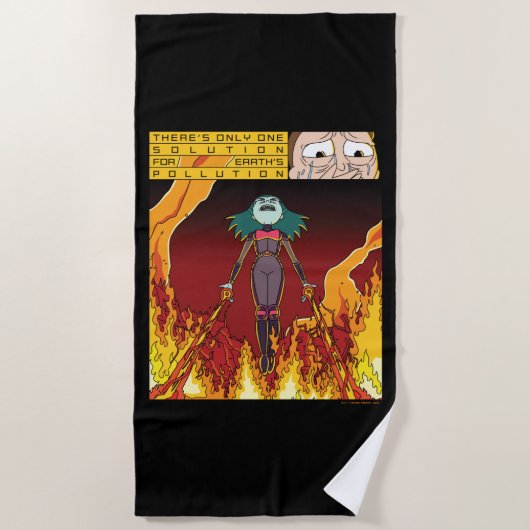 地球の汚染に対する解決策は一つしかない ビーチタオル (正面)