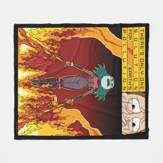 地球の汚染に対する解決策は一つしかない フリースブランケット (正面(横))