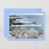 地球の海塩の写真マタイ5:13青 ポストカード (正面/裏面)