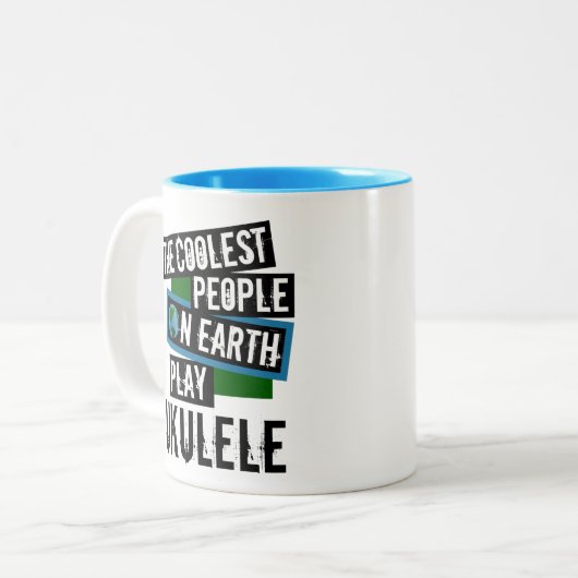地球の演劇のウクレレの最もクールな人々 ツートーンマグカップ