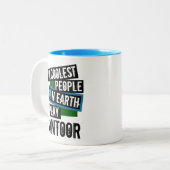 地球の演劇Santoorの最もクールな人々 ツートーンマグカップ (正面左)