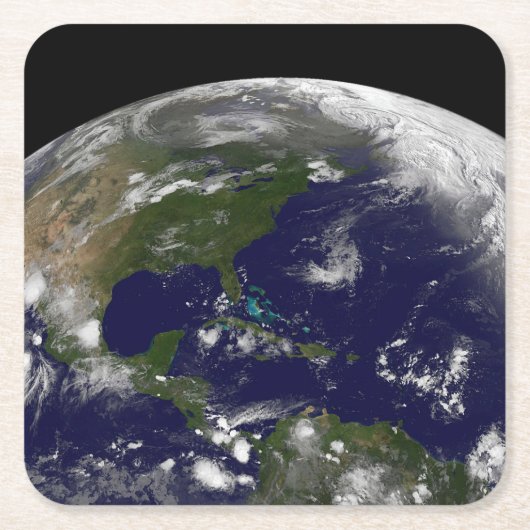 地球の熱帯嵐。 スクエアペーパーコースター (正面)