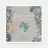 地球の熱帯青葉にクリスマスの平和 スタンダードランチョンナプキン (正面)