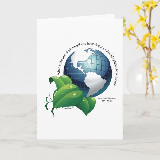 地球の環境の~のヘンリー・デイヴィッド・ソローの引用文 カード (黄色い花)