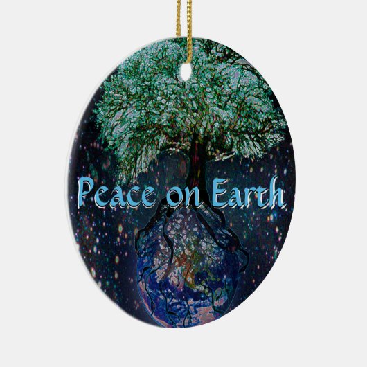 地球の生命の樹の平和 セラミックオーナメント (右)