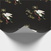 地球の白の鳩の広がりの平和 ラッピングペーパー (角)