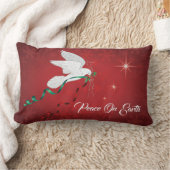 地球の白の鳩の広がりの平和 ランバークッション (ブランケット)