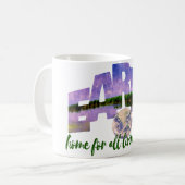 地球の私たちの家の青い夏の空と水 コーヒーマグカップ (正面左)