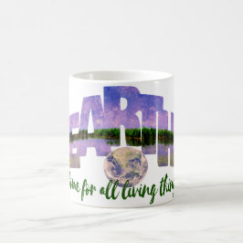 地球の私たちの家の青い夏の空と水 コーヒーマグカップ