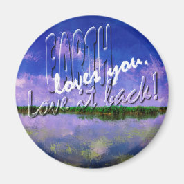 地球の私たちの家の青い夏の空と水 マグネット