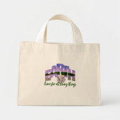 地球の私たちの家の青い夏の空と水 ミニトートバッグ (正面)