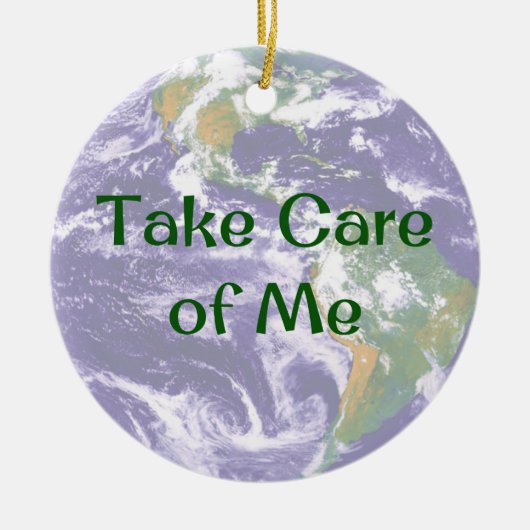 地球の私の気にクリスマスの飾り付け セラミックオーナメント (正面)