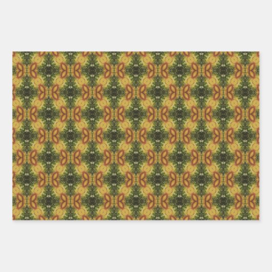 地球の緑の幾何学的パターンNo7 ラッピングペーパーシート (正面)