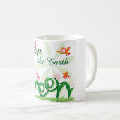 地球の緑を保って下さい コーヒーマグカップ (正面右)