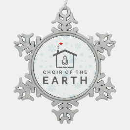 地球の聖歌隊 – 休日2024 - スノーフレークピューターオーナメント