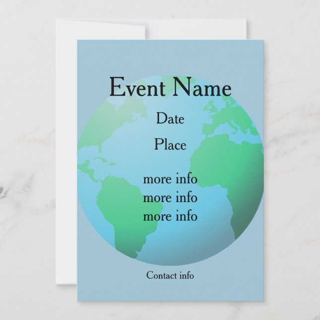 地球の背景のカスタム文字 (正面)