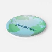 地球の背景(任意の文字) ペーパープレート (アングル)