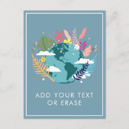 地球の自然雲のトロピカルテキストを追加 シーズンポストカード
