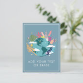 地球の自然雲のトロピカルテキストを追加 シーズンポストカード (スタンド正面)