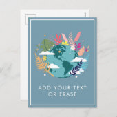 地球の自然雲のトロピカルテキストを追加 シーズンポストカード (正面/裏面)