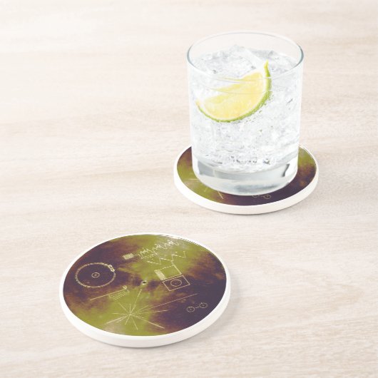 地球の航海者1および2のゴールドレコードの音 コースター (側面)
