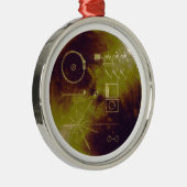 地球の航海者1および2のゴールドレコードの音 メタルオーナメント (右)