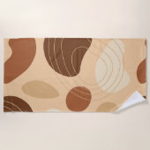 地球の色の形オーガニック状パターン ビーチタオル (正面)