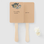 地球の色の背景ナプキの淡い黄色のバラ ハンドファン (正面&裏面)