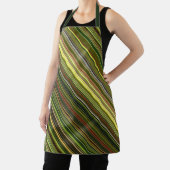 地球の色合い緑、黄色、茶色ストライプの エプロン (インサイチュ)