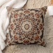 地球の色調の曼荼羅：自然の調和 クッション (ブランケット)