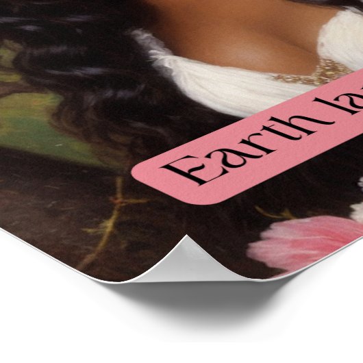 地球の花の笑いエメゾン引用文フローラアート ポスター (角)