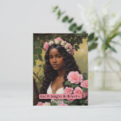 地球の花の笑いエメゾン引用文フローラアート ポストカード (スタンド正面)