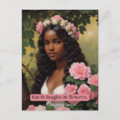 地球の花の笑いエメゾン引用文フローラアート ポストカード (正面)