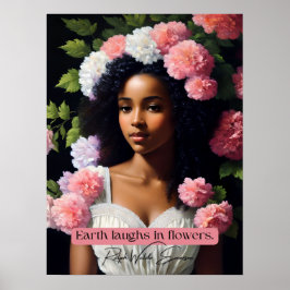 地球の花の笑いラルフウォルドエマーソン引用文 ポスター