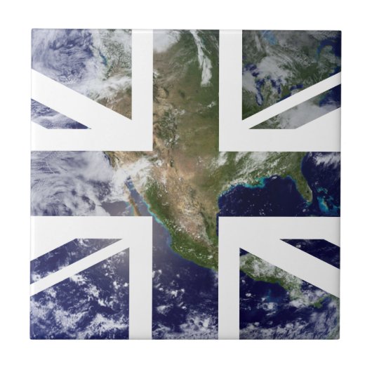 地球の英国国旗イギリス(イギリス)の旗 タイル (正面)