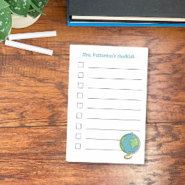 地球の落書きが可愛い先生用ToDoリスト付箋 ポストイット