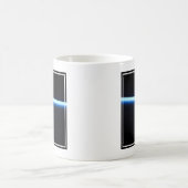 地球の薄い大気の線とギビングの月 コーヒーマグカップ (中央)