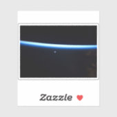 地球の薄い大気の線とギビングの月 シール (シート)