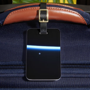 地球の薄い大気の線とギビングの月 ラゲッジタグ