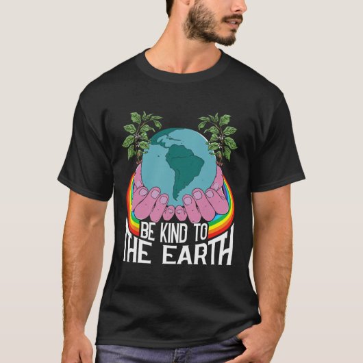 地球の虹の自然環境に優しい Tシャツ (正面)