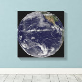 地球の衛星画像 キャンバスプリント (インサイチュ (ウッドフロア))