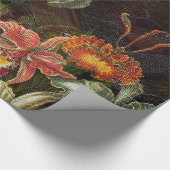 地球の調子のヴィンテージの花 ラッピングペーパー (角)