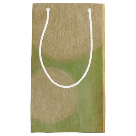 地球の調子の円との木製のパネルの絵画 スモールペーパーバッグ (正面)