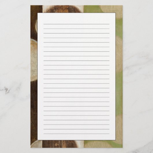 地球の調子の円との木製のパネルの絵画 便箋 (正面)