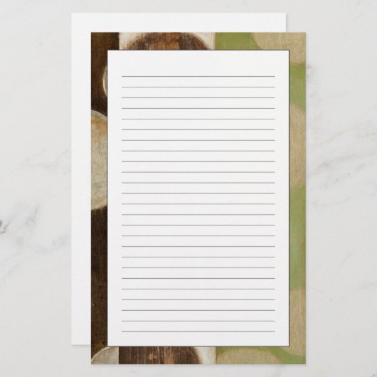 地球の調子の円との木製のパネルの絵画 便箋 (正面/裏面)